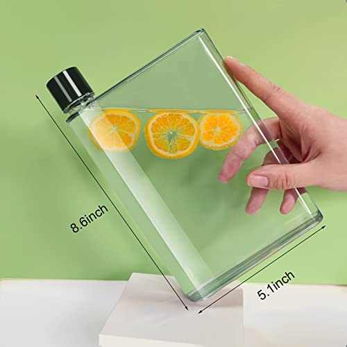 Clear Reusable Slim Flat Water Bottle 420Ml Portable - Fits In Pocket &Random Corner.transparent Portable Cup For School,Sports, Travel, Dining Time #TOP2