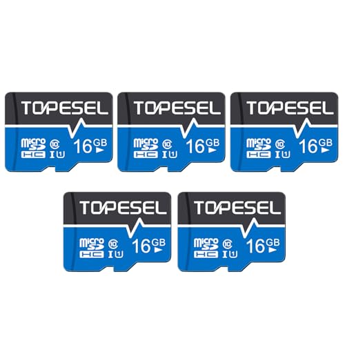 TOPESEL 16GB Micro SD Card 5pack Memory Cards SDHC UHS-I Flash Memory Card Micro SDXC UHS-I TF Card for Camera/Drone/Dash Cam(5 Pack U1 16GB)