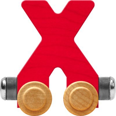 Maple Landmark NameTrains Bright Letter Car X - Made in USA (Red)