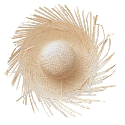 COPLKY Sun Hat Mexicanos Sombrero Handmade Straw Hat Hawaiian Styles Dress Up Props with Ripped Brim