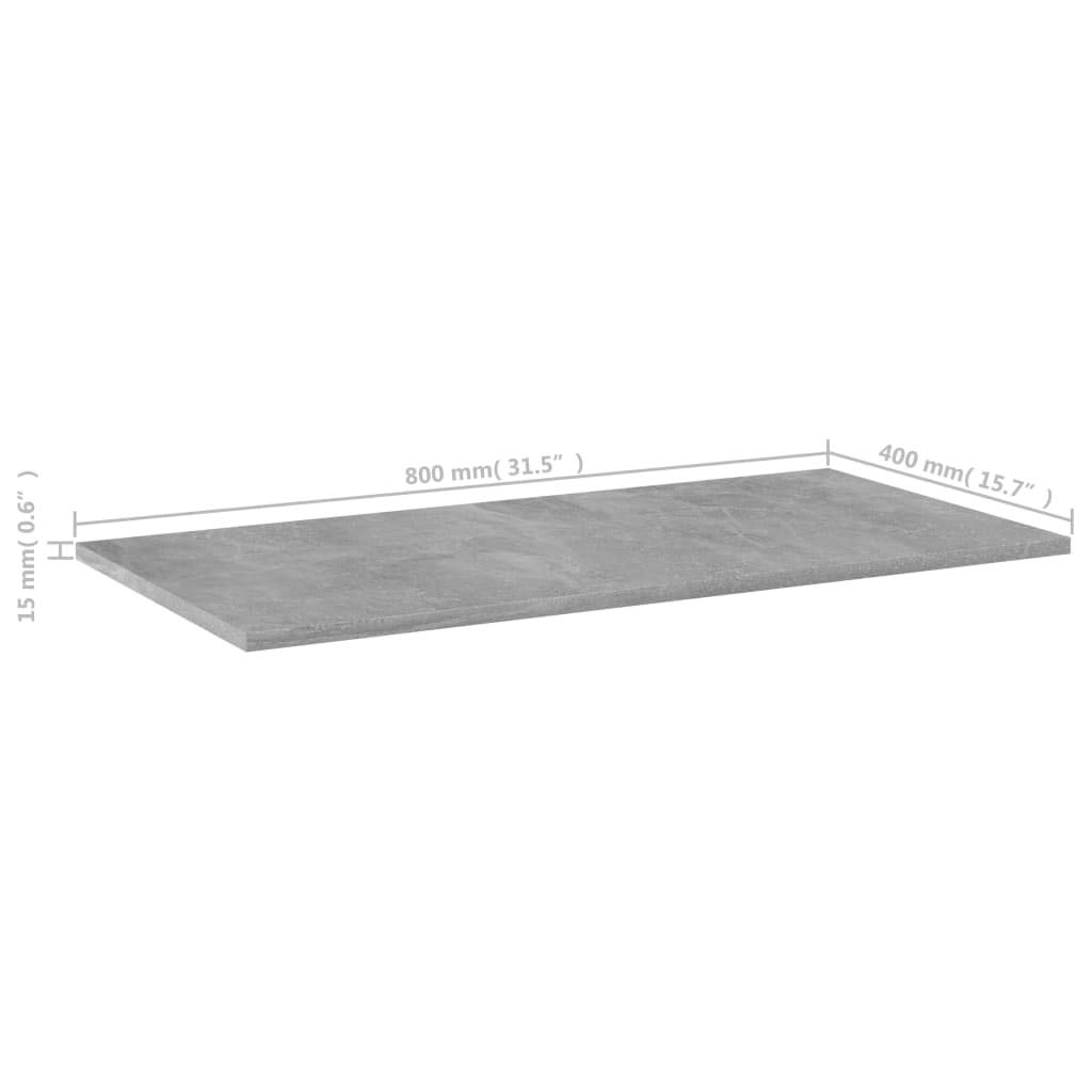 Libreria, 4 pezzi, grigio cemento, 80 x 40 x 1,5 cm, in legno espandibile, per sistema di scaffali, parete, armadio, divisorio, stoccaggio, ordine, spazio di archiviazione