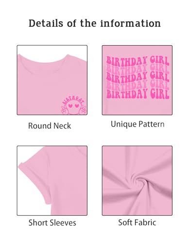 Image of YHHR Birthday Girl Shirt Tie Dye Girls Birthday Shirts 7-14 Year Kids Tops | Girls Birthday T Shirt, Cute B-Day Gifts Party Tops ,Birthday Outfits ,Letter Print Tees ,Graphic Short Sleeve Tee Tops