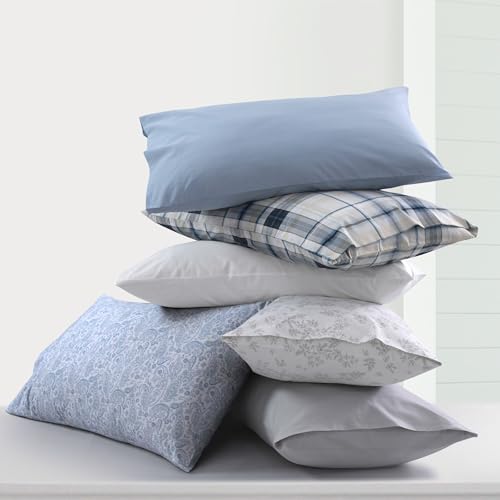 King Size Percale Pillowcases, Set of 2, 300 Thread Count, Milk White