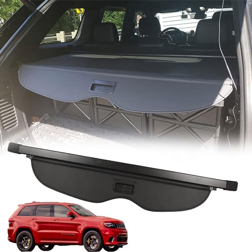 Marretoo Cargo Cover for 2011-2021 Jeep Grand Cherokee Cargo Trunk Cover Accessories Factory Style Black Retractable Trunk Security Shield Shade(Not fit 2021 Winter-2022 Jeep Grand Cherokee L)