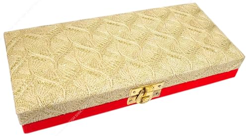Image of SHAKTISM Decorative and Attractive Box Cash Box, Shagun, Jewellery, Money,Envelop Wedding, Gift, Bangel box (Pack of 1Pc) (SagunBoxGoldenPuff)