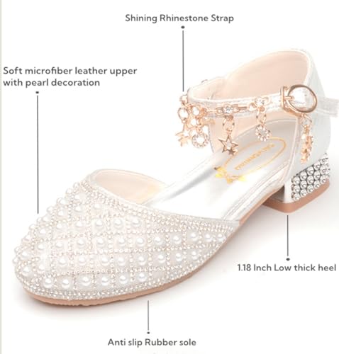Toddler Girls High Heel Dress Shoes Sparkle Sandals Glitter Flower Wedding Party Princess Pump for Kids4