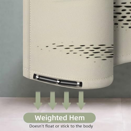 Rideaux baignoire lavable de qualité supérieure, polyester imperméable beige et renard - 5