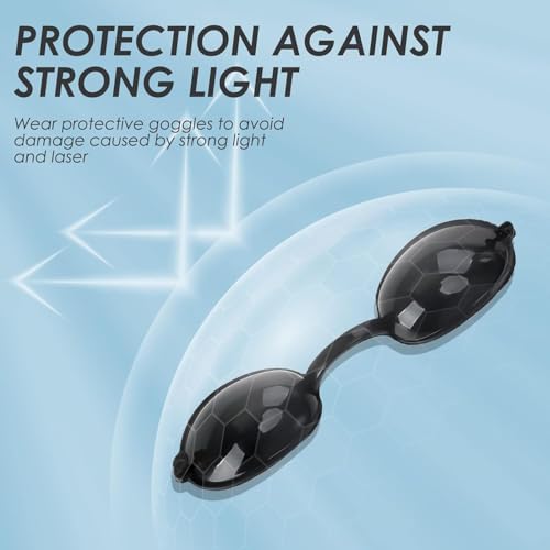Image of IPL and ND-Yag Laser Light Protective Eyepatch Googles Silicone Soft Durable Comfortable, LED Light Shielding Eye Lap Black Safety for UV IPL Infrared LED Light Therapy (Pack of 6)