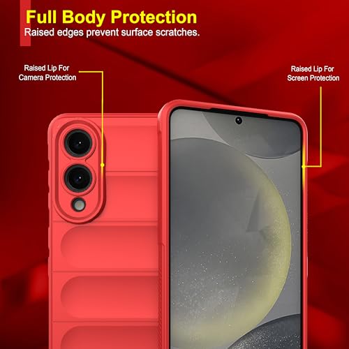 Image of amazon basics Back Case Cover for Samsung Galaxy S25 Edge | Compatible for Samsung Galaxy S25 Edge Back Case Cover | Liquid Silicon Magic Case with Camera Protection | Red