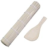 YOFAN Sushi Rolling Mat & Rice Paddle Set – Bamboo Sushi Making Kit for Home Use