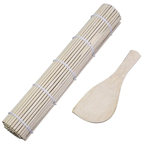 YOFAN Sushi Rolling Mat & Rice Paddle Set â€“ Bamboo Sushi Making Kit for Home Use