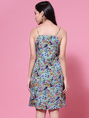 Image of OOMPH! Women A-Line Floral Mini Dress Western, Off Shoulder, Slip On