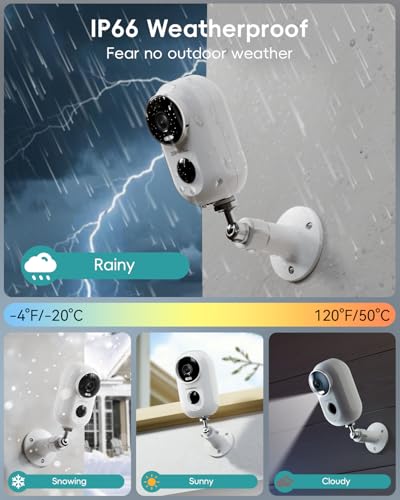 Image of ZUMIMALL Solar Security Cameras Wireless Outdoor, 2K Outdoor Camera Wireless Solar Powered, 2.4G WiFi Battery Camera, 3MP Color Night Vision, Magnetic Mount,Siren,PIR /AI Analyse, IP66, Cloud, Alexa