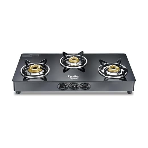 Prestige Marvel Plus 3 Burner GTM-03-Black Glass Top Gas Stove| Superior Toughened Glass-Top| Spill-Proof Design| High Speed Jumbo Burner|Black