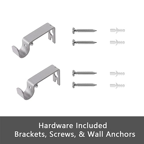 GXOACKJ Curtain Rods for windows 66-120 inch, 5/8 inch Decorative Silver Splicing Heavy Duty Metal Curtain Rod set with Brackets - Thumbnail 7
