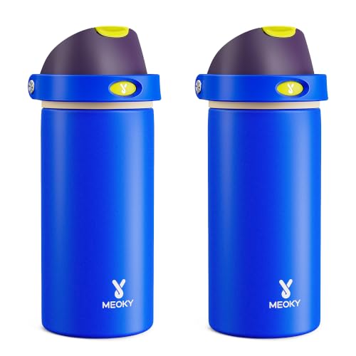 Image of Meoky 2 Pack 18 oz Kids Stainless Steel Water Bottles for Boys Backpacks