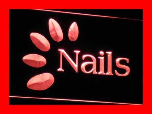 Enseigne Lumineuse I308-r Beauty Salon Hair Nails OPEN NR