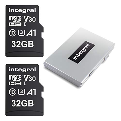 Integral - Tarjeta Micro SD de 32 GB con 12 Ranuras para Tarjetas de Metal - 4K Ultra HD Video Premium de Alta Velocidad de hasta 100 MB/s de Velocidad de Lectura - Microsdhc V30 UHS-I U3 C10 A1