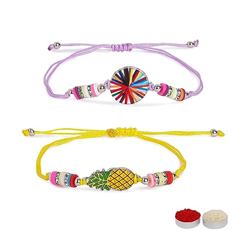 Image of El Regalo 2 PCs Cute Rakhis Set for Kids - Beautiful 2 Kids Rakhis Set for Girls & Boys with Roli Chawal, Message Card in Rakhi Gift Box for Little Brother /Niece /Nephew