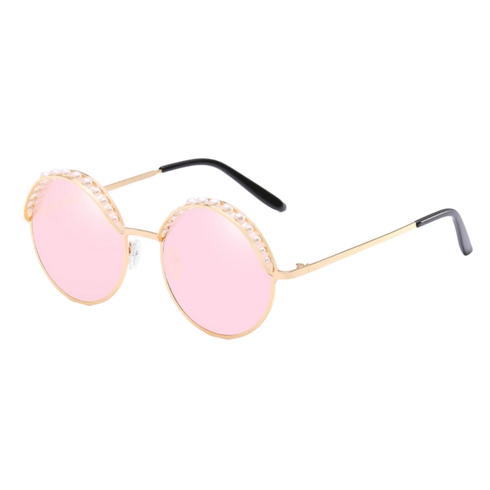 NOGRAX Okulary przeciwsłoneczne perły okrągłe okulary przeciwsłoneczne damskie moda marka lustrzane okulary przeciwsłoneczne damskie okulary damskie