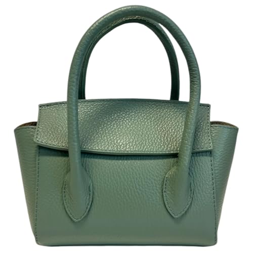 Sac à main en cuir véritable italien ROBERTA noir format compact pour femme