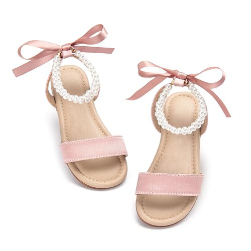 Image of Otter MOMO Girls Open Toe Princess Flat Sandals with Comfort Sole Summer Sandals