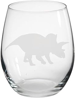 Triceratops Engraved Stemless Tumbler Glass