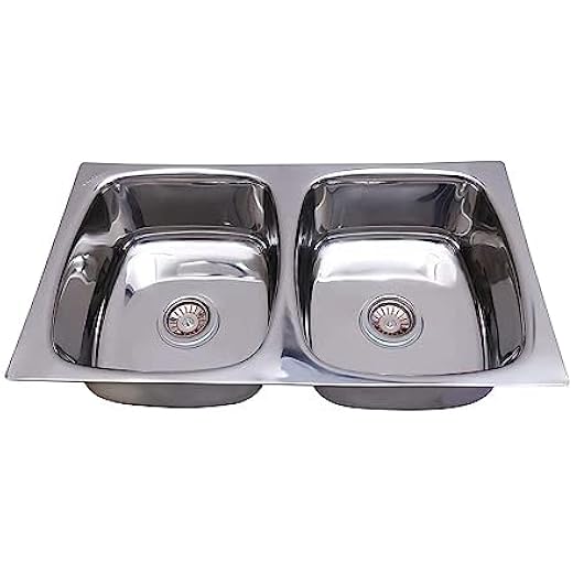 304 Grade Stainless Steel Double Bowl Sink 32 x 18