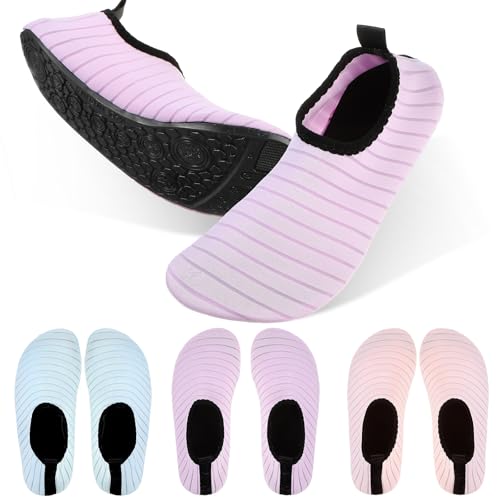3 Pairs Water Shoes for Women Men Barefoot Quick Dry Aqua Socks Waterproof Swimming Beach Accessories for Swim Pool River Boating Surf