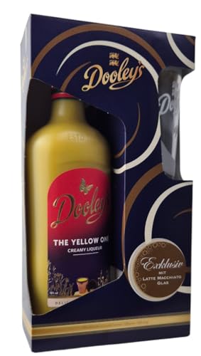 Dooley’s The Yellow One 15% Vol. 0,7 L in Geschenkbox mit Glas | Veganer Creamy Liqueur |...