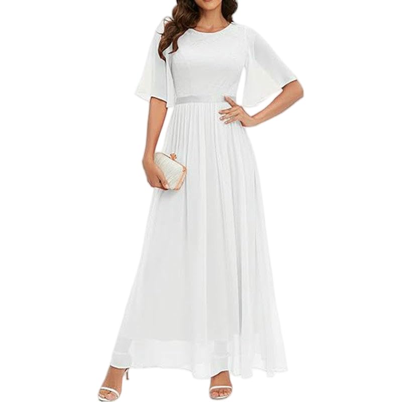 Robe de soirée avec dentelle pour mariage chic et cérémonie formelle