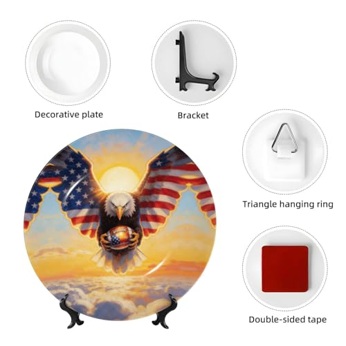 Plato decorativo FlagTemper en porcelana fina 7 in miniatura 4