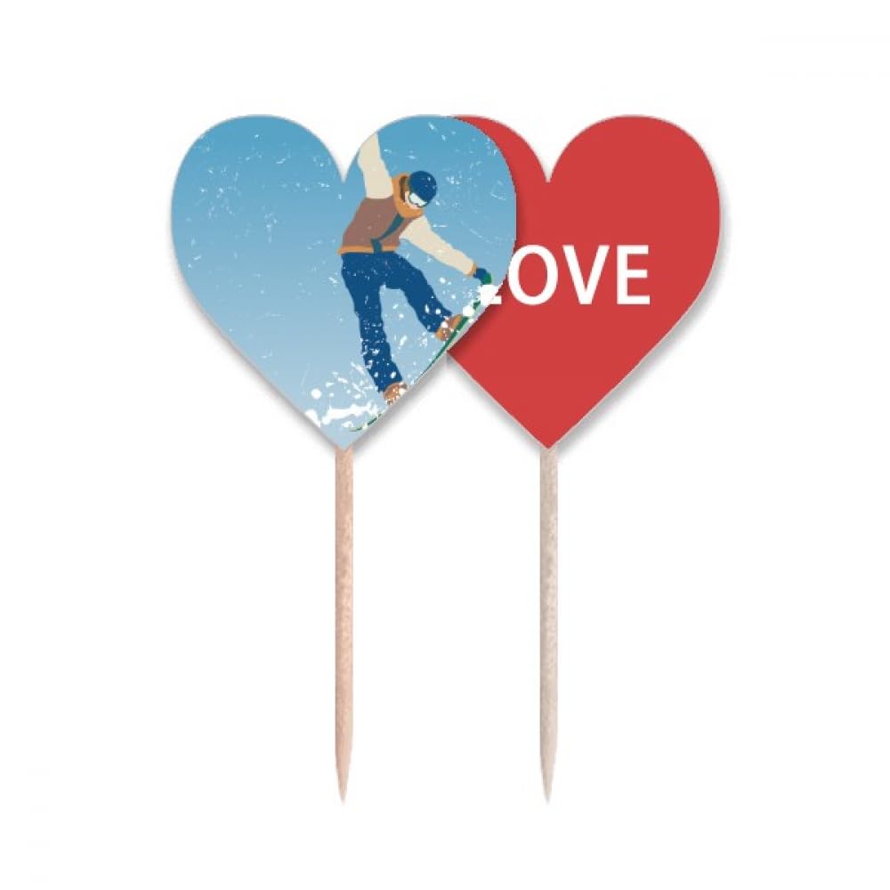 Pique-dent drapeau amour pour décoration de cupcake lors d'une soirée fondue au ski après-midi