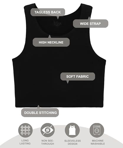 Image of Lilax Girls' Double Lined Sleeveless Basic Crop Tank Top