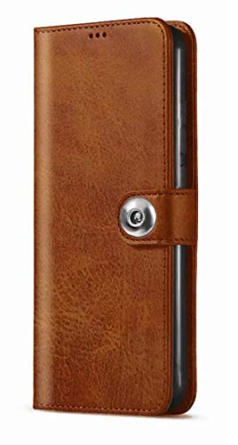 Image of Pikkme Flip Cover Leather Finish | Inside TPU with Card Pockets | Wallet Stand and Shock Proof | Complete Protection Button Flip Case for Samsung Galaxy A50 / A50s / A30s(Brown)