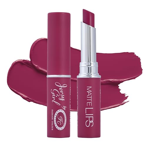 Image of JERSEY GIRL BY FASHION GIRL Kiss Proof Lipstick | Water Resistant & Smudge Proof | Non-Drying | Lightweight | Long Stay | Creamy Matte Lipstick For Women | (SHADE NO-04 VIVID LILAC, 2g)
