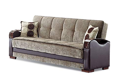 BEYAN Rochester Collection Convertible Folding Sofa Sleeper Bed with Storage Space, Includes 2