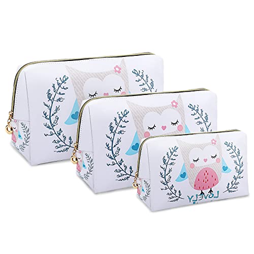 Trousse De Toilette Femme Fille Trousse De Maquillage Femme Trousse Maquillage Vanity Femme Trousse De Toilette Voyage 3 Pcs Pochette Voyage Pochette Rangement Pochette Sac A Main Femme, Belle Hibou