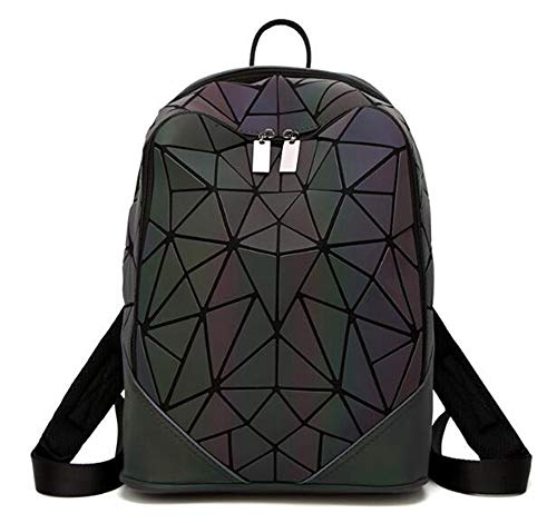 VANORIG Women Shard Lattice Lingge Backpack Geometric Luminous Rucksack