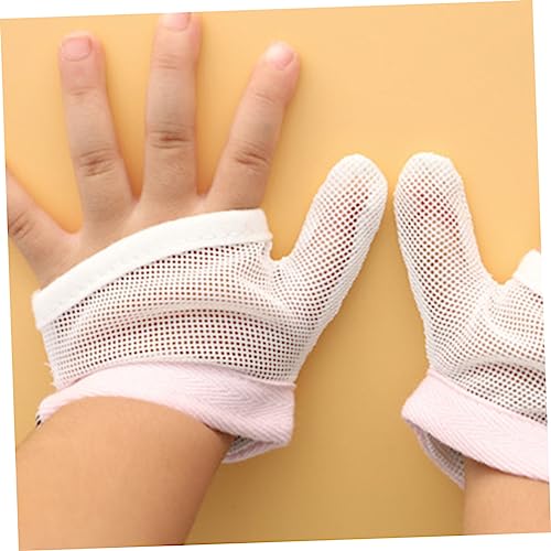 VANZACK 2pairs Eat Glove Cover Sucking Guard for Newborn Stop Thumb Sucking Mittens Mesh Boy Girl Finger Protector Accessories for Care3