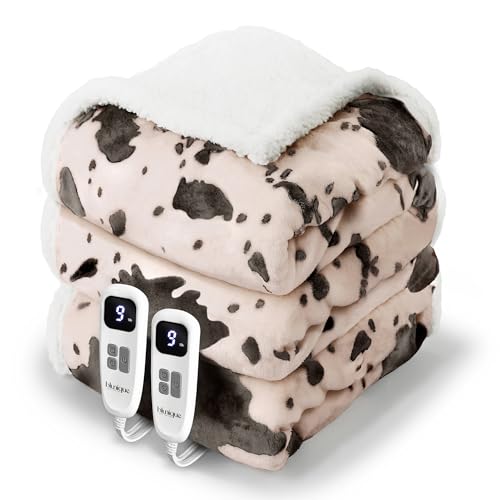 Image of Heated Blanket Queen Blanket - Fast Heating Electric Blanket, Soft Flannel Heated Throw with 4 Time Settings,10 Heating Settings, Warm Gifts for Women & Mom & Grandma