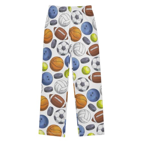 visesunny Boy's Pants Sport Balls Soft Long Bottoms Elastic Waist Trousers Sweatpants with Pockets L