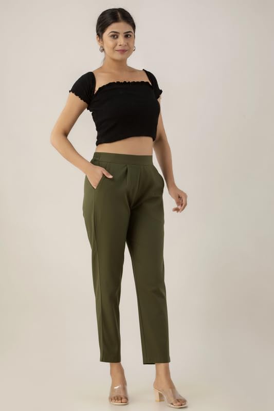 Image of Regular Fit Cotton Woman Trousers Pants Kurti Pant Casual Daily Formal Office Use