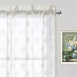 Cortina De Baño Con Bolsillos CAROMIO Cortinas cortas de cocina para ventanas de cocina, cortinas de baño con bolsillo de barra semitransparente, decoración para ventanas de salón, cocina, cuarto de baño, 66 x 76 cm x 2, color