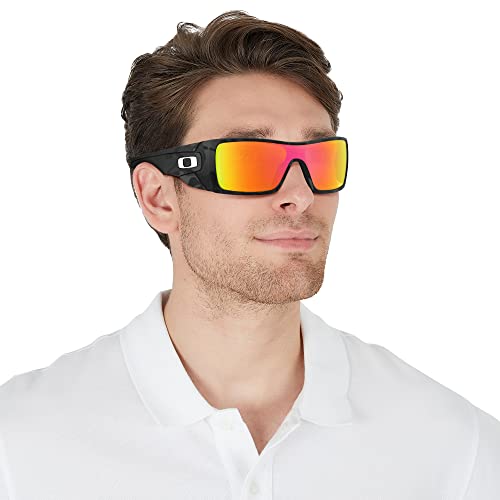 Oakley Men's Oo9101 Batwolf Rectangular Sunglasses, Matte Black Camo/Prizm Ruby Polarized, 127 Mm #TOP5