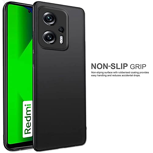 Image of TheGiftKart Sleek Back Cover Case for Redmi K50i 5G | Slim Fit Protective Design | Ultra Matte Finish | Camera Protection Bump | Soft Silicon Back Cover Case (Silicone, Black)