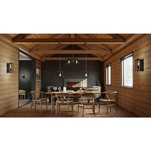 Image of Progress Lighting 1-Light Farmhouse Wall Sconce Light Cerused Black Oak, Briarwood Collection, Indoor, P710012-031, Textured Black