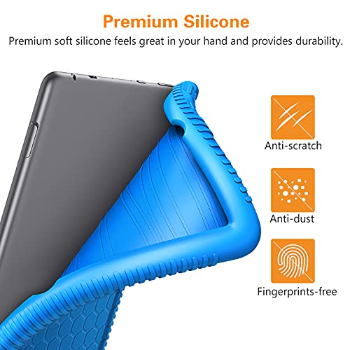 Fintie Silicone Case For All-New Fire Hd 10 And Fire Hd 10 Plus Tablet (Only Compatible With 11Th Generation 2021 Release) - [Honey Comb] Light Weight Shock Proof Back Cover, Blue #TOP4