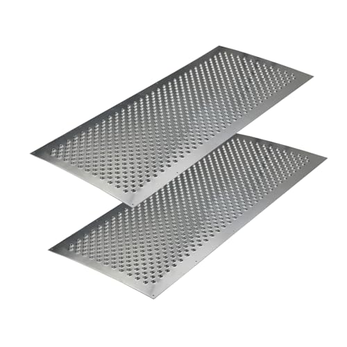 TRUTZHOLM Paar Lochblech Aluminium gebördelt 1000x400mm oder 1000x200mm (100 x 40 cm) (100 x 20 cm) 1,5 mm Stärke Trittsicherung Auffahrblech Schutzgitter (40 x 100 cm)