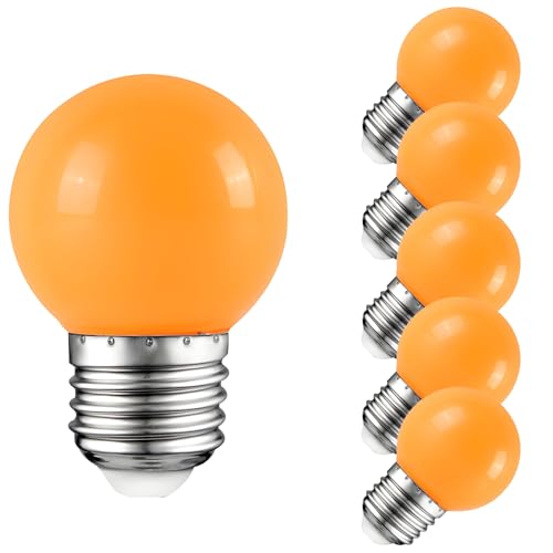 HUAMu 5X E27 Bombilla Color LED 2.5W Bombilla Naranja 200LM Equivalente a Halógenas 20W Lámpara de decoración AC220V-240V